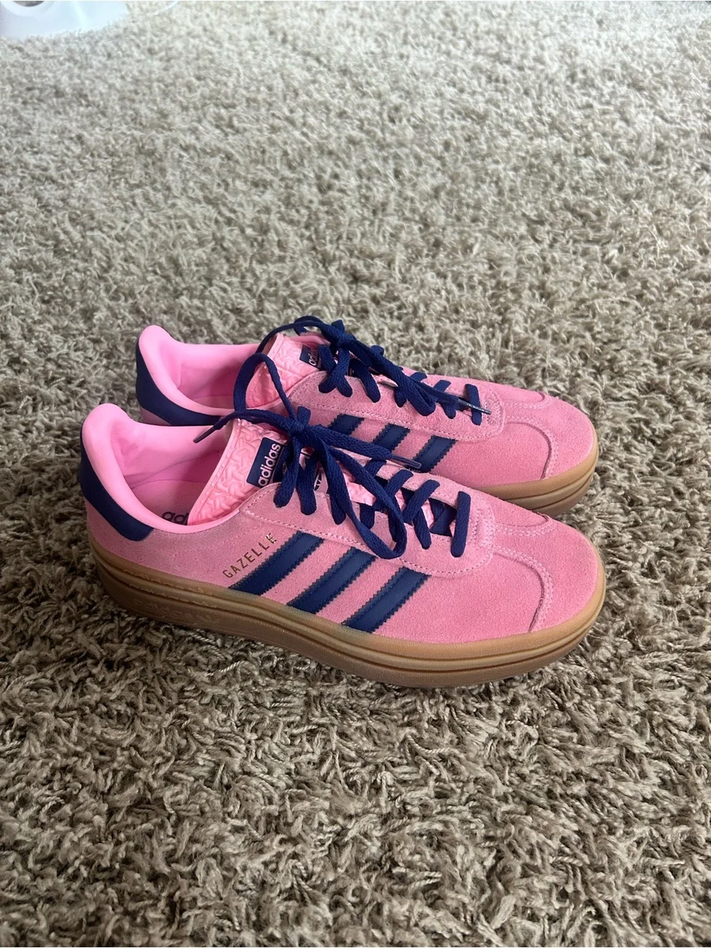 Adidas Pink and Navy Platform Sneakers